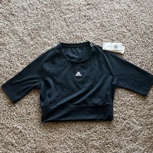 Adidas Women's Black Short Sleeve Crop Top